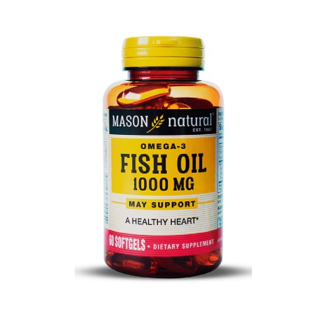 Omega 3, Aceite de Pescado en Cápsulas 1000 mg x 60 u - Mason Natural
El Omega 3 de Mason Natural cuenta con la presencia de los ácidos grasos EPA y DHA, quienes ayudan a promover la salud cardiovascular, así como a respaldar el funcionamiento cerebral y